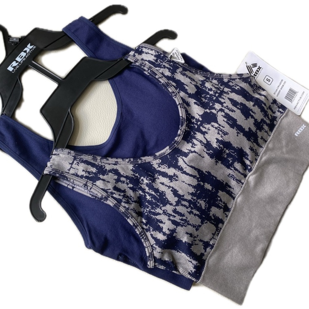 RBX Women's Navy and Gray Tank Top